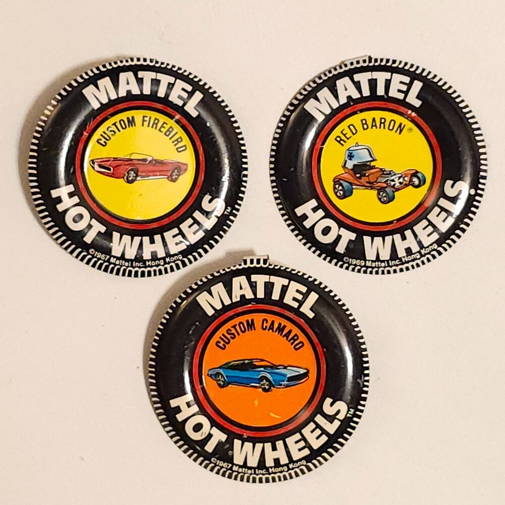 Hot Wheels Redline Button Lot of 3 MATTTEL